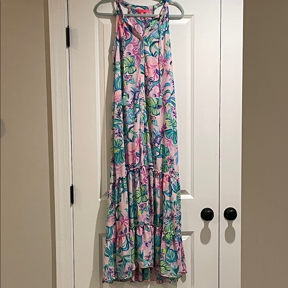 Lilly Pulitzer Tropical Floral Tank Dress - Pink, Green, Blue